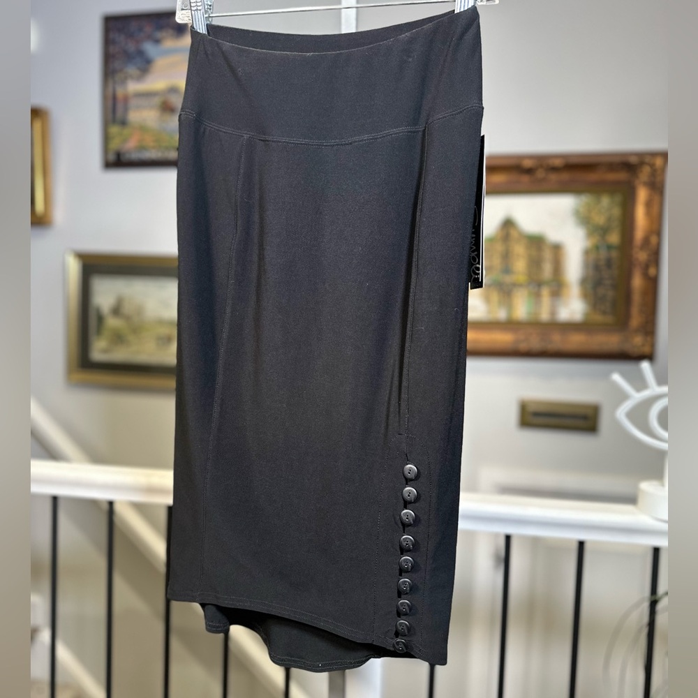 Sympli Diva Skirt Short Black Size 6 Button Detail - Picture 3 of 12